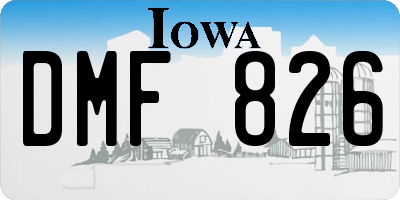 IA license plate DMF826