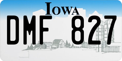 IA license plate DMF827