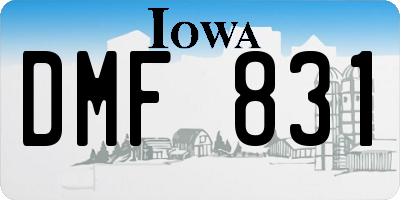 IA license plate DMF831