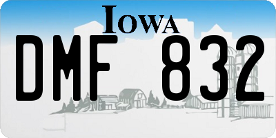 IA license plate DMF832
