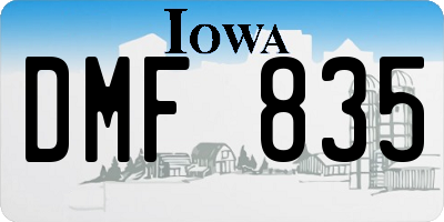 IA license plate DMF835