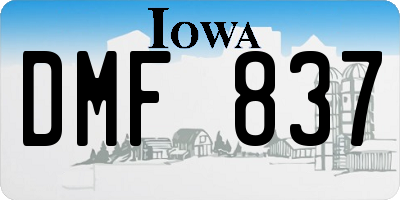 IA license plate DMF837