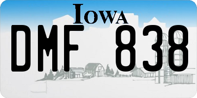 IA license plate DMF838