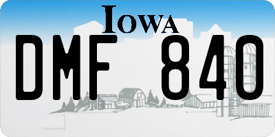 IA license plate DMF840