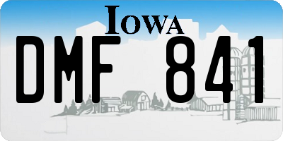IA license plate DMF841