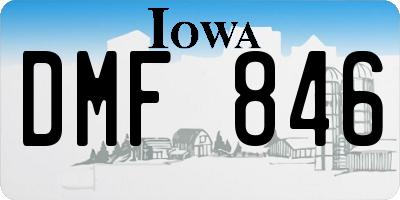 IA license plate DMF846