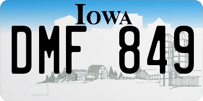 IA license plate DMF849