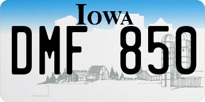 IA license plate DMF850