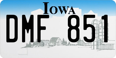 IA license plate DMF851