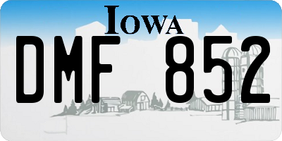 IA license plate DMF852