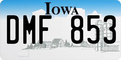 IA license plate DMF853