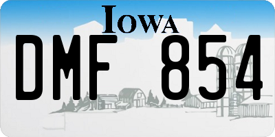 IA license plate DMF854