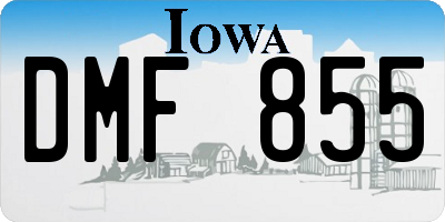 IA license plate DMF855