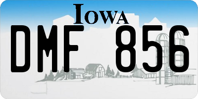 IA license plate DMF856