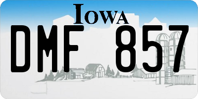 IA license plate DMF857