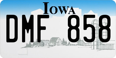IA license plate DMF858