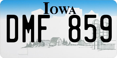IA license plate DMF859