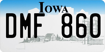 IA license plate DMF860