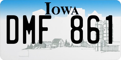 IA license plate DMF861