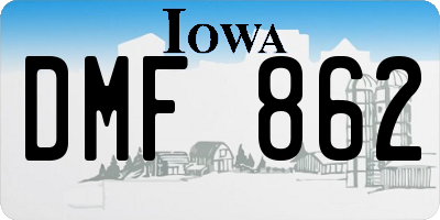 IA license plate DMF862