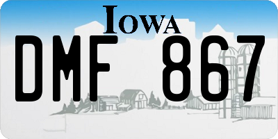 IA license plate DMF867