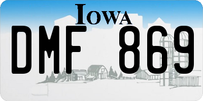 IA license plate DMF869