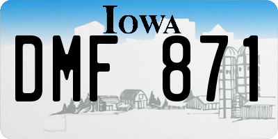 IA license plate DMF871
