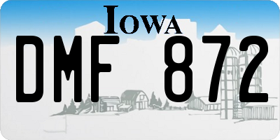 IA license plate DMF872