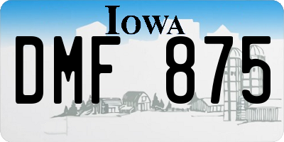 IA license plate DMF875
