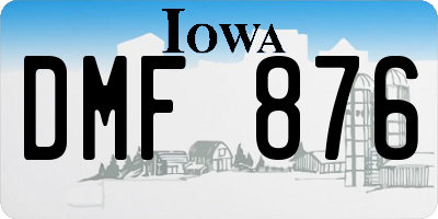 IA license plate DMF876