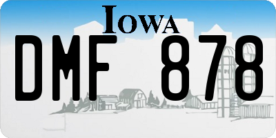 IA license plate DMF878