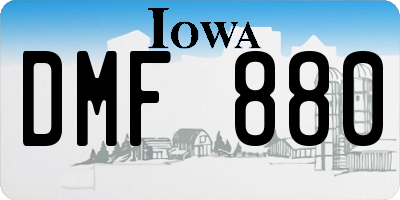 IA license plate DMF880