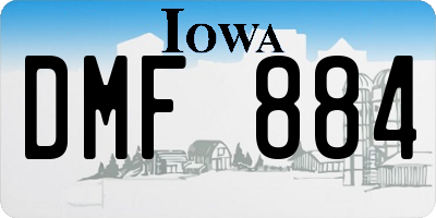 IA license plate DMF884