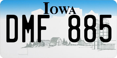IA license plate DMF885