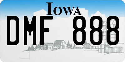 IA license plate DMF888