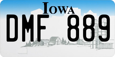 IA license plate DMF889