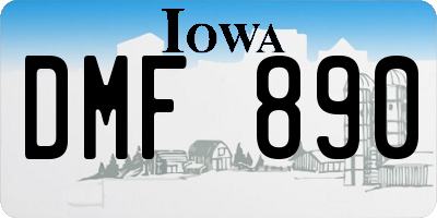 IA license plate DMF890