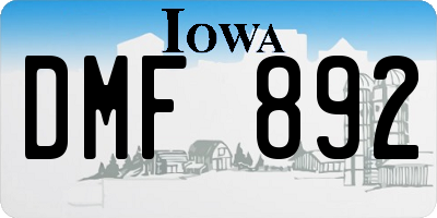 IA license plate DMF892
