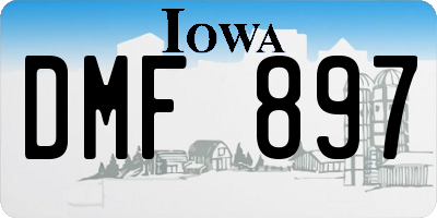 IA license plate DMF897