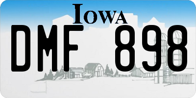 IA license plate DMF898