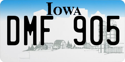 IA license plate DMF905