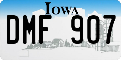 IA license plate DMF907