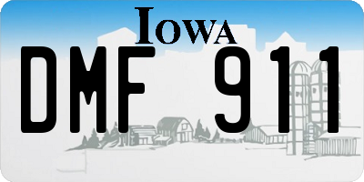 IA license plate DMF911