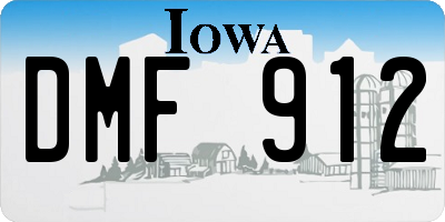 IA license plate DMF912