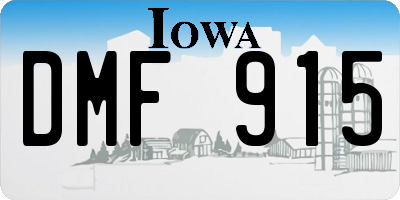 IA license plate DMF915