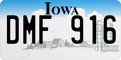 IA license plate DMF916