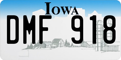 IA license plate DMF918