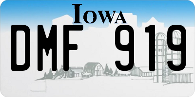 IA license plate DMF919