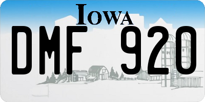 IA license plate DMF920