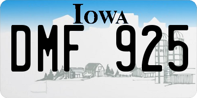 IA license plate DMF925